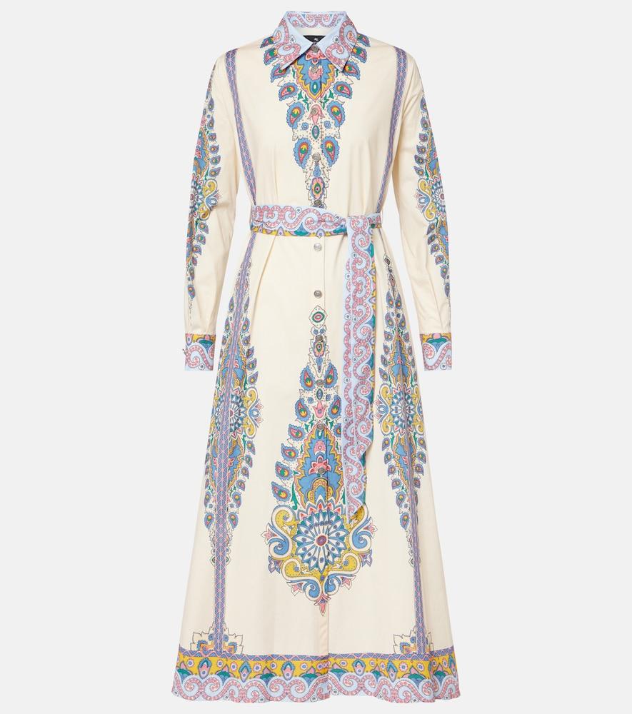 etro printed cotton-blend shirt dress