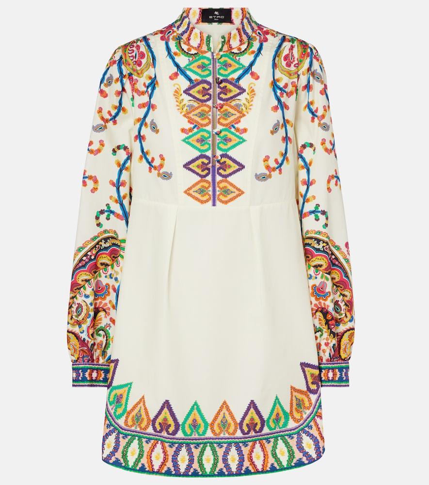 etro printed cotton minidress