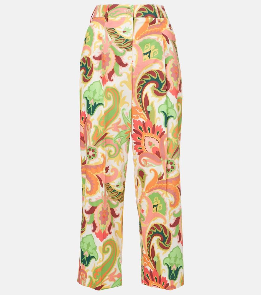 etro printed cotton wide-leg pants