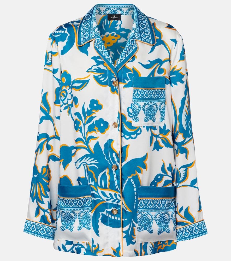 etro printed crêpe-de-chine blouse