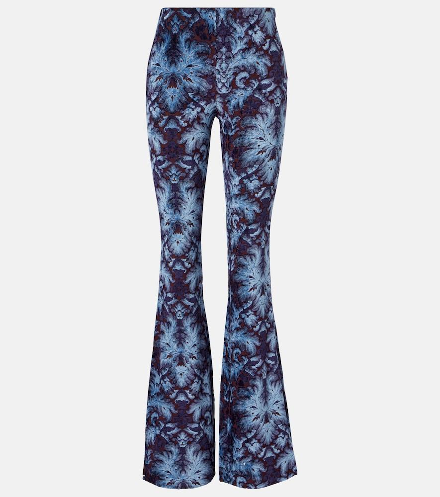 etro printed crêpe high-rise flared pants