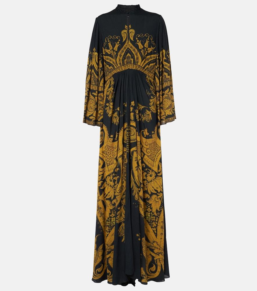 etro printed crêpe jersey gown