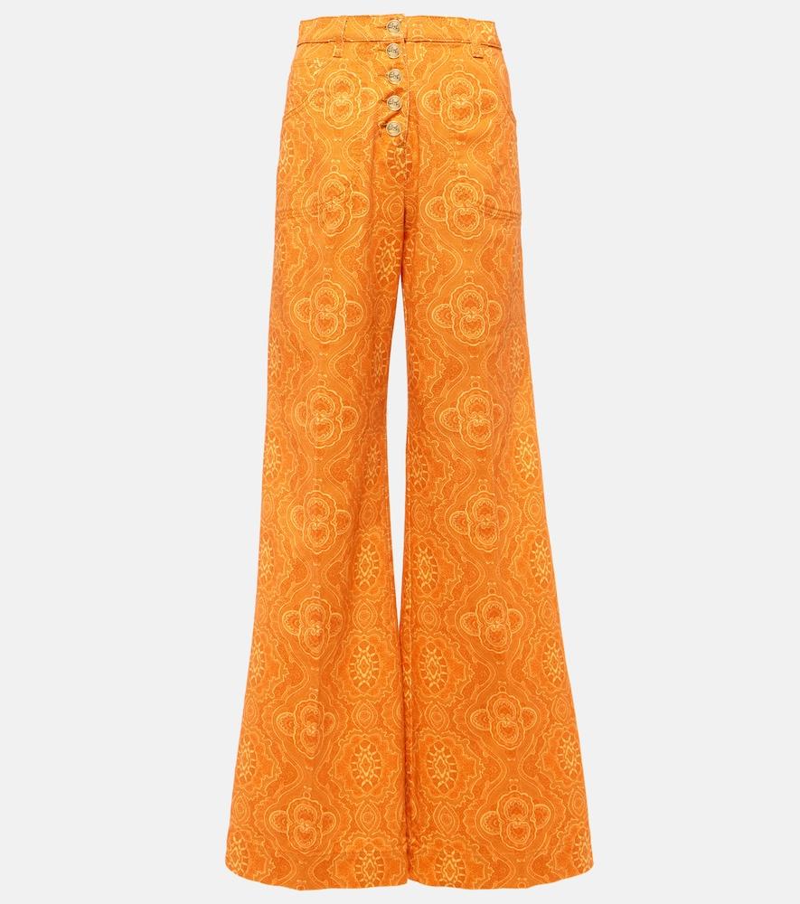 etro printed high-rise flared jeans