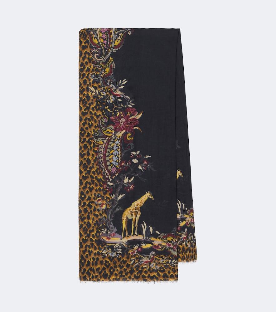 etro printed modal and cashmere scarf