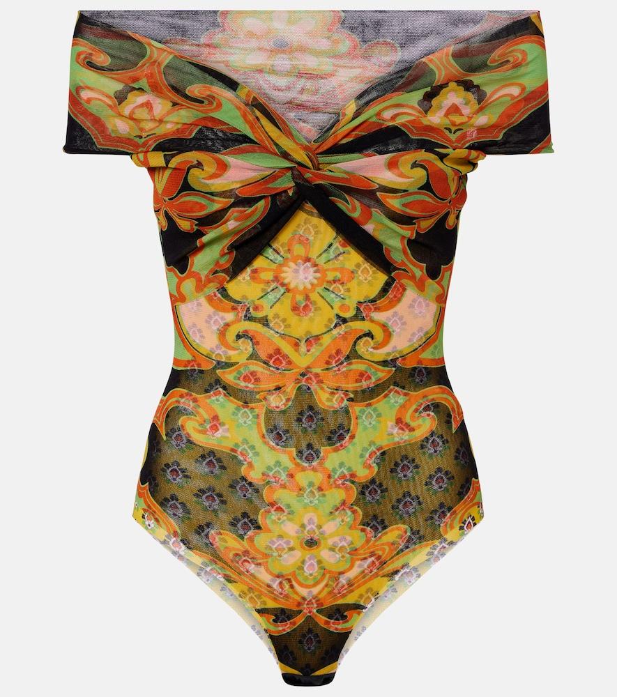 etro printed off-shoulder bodysuit