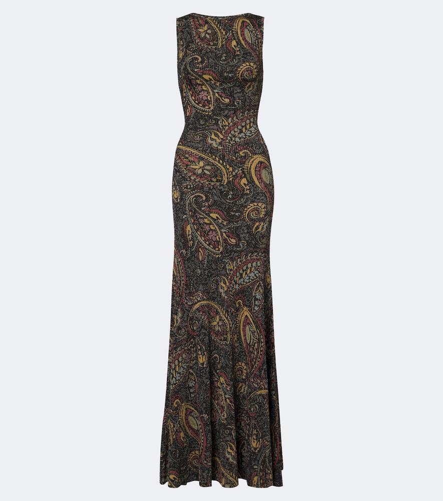 etro printed ribbed-knit maxi dress