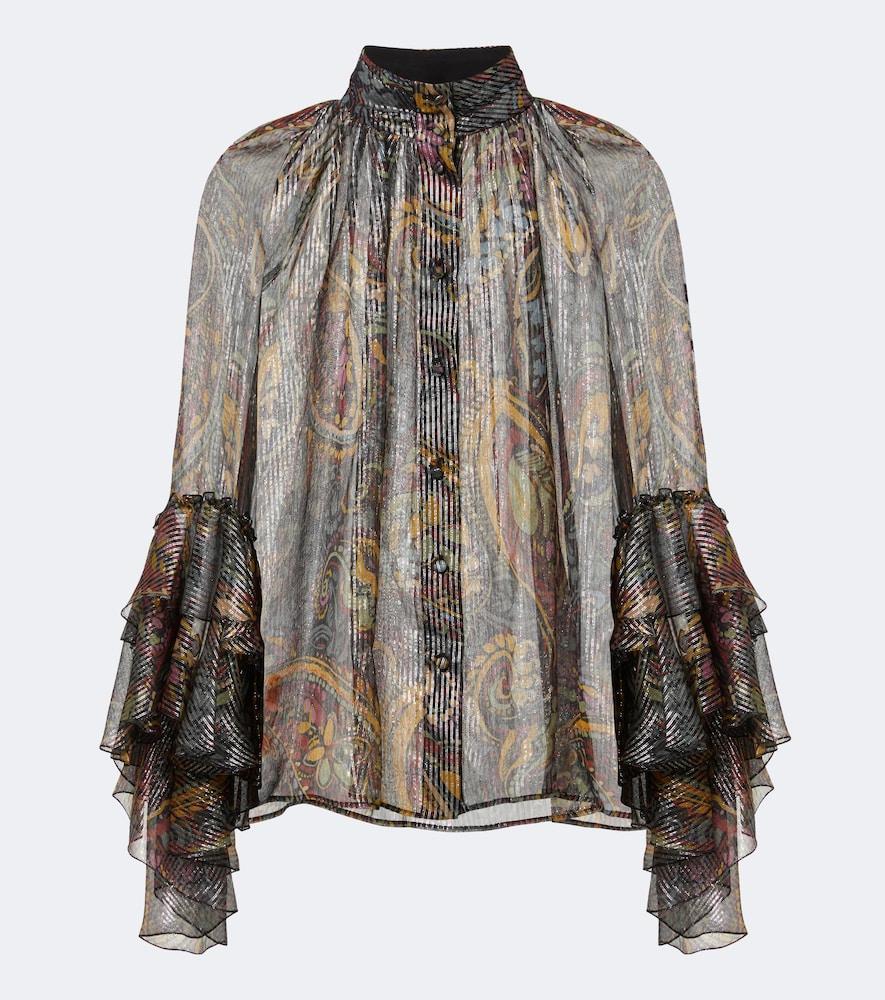 etro printed silk-blend blouse