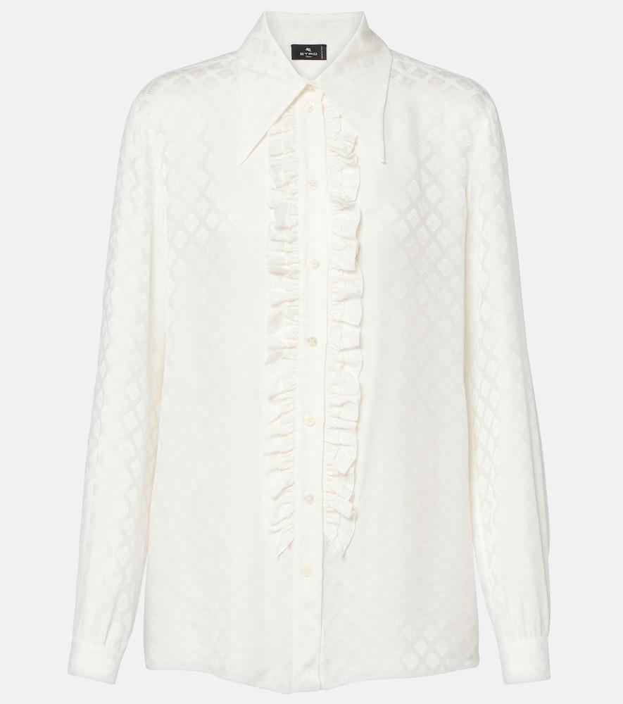 etro printed silk-blend satin blouse