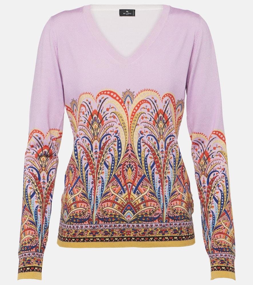 etro printed silk-blend sweater
