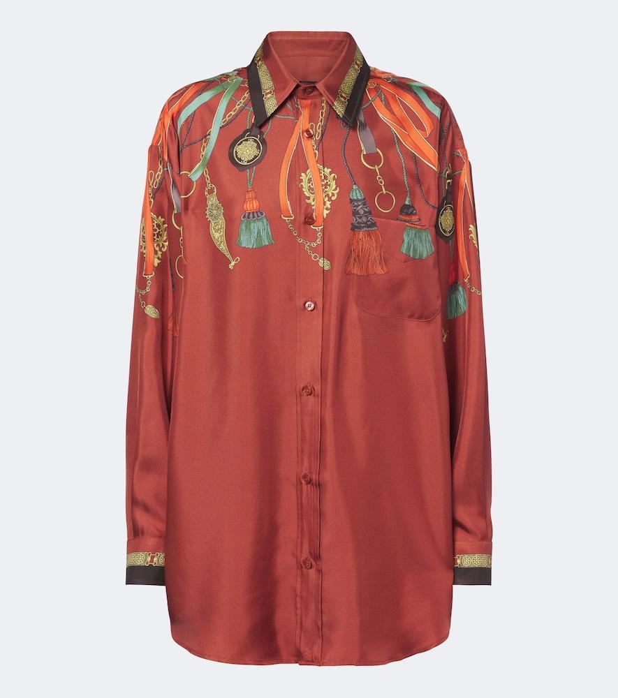 etro printed silk satin shirt