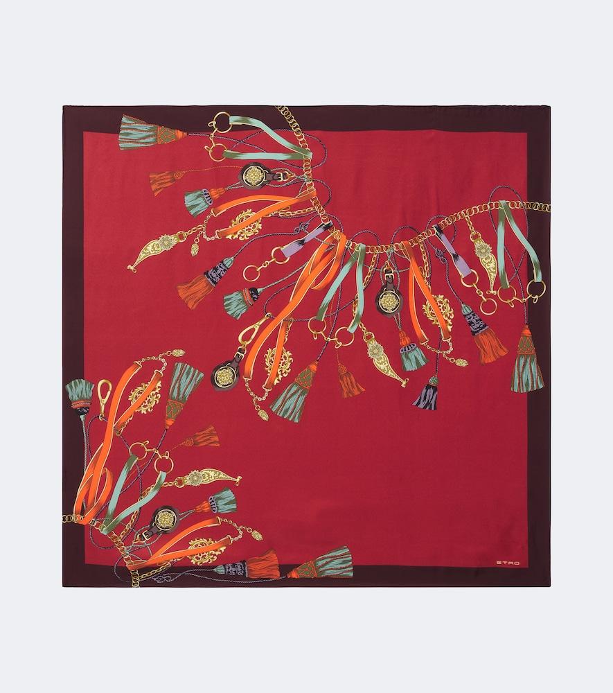 etro printed silk scarf