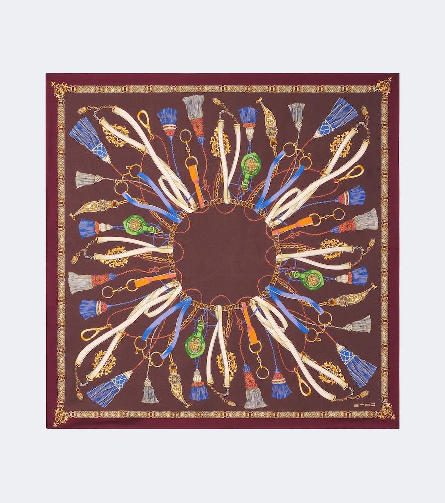 etro printed silk scarf