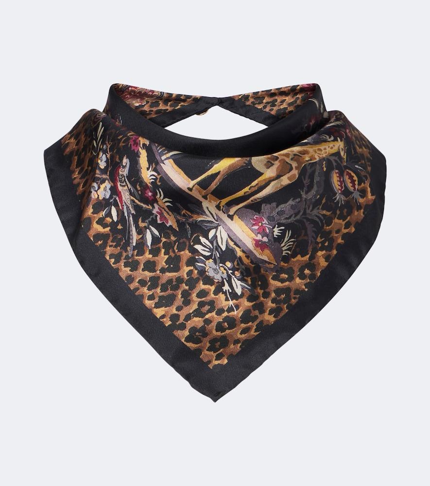 etro printed silk scarf