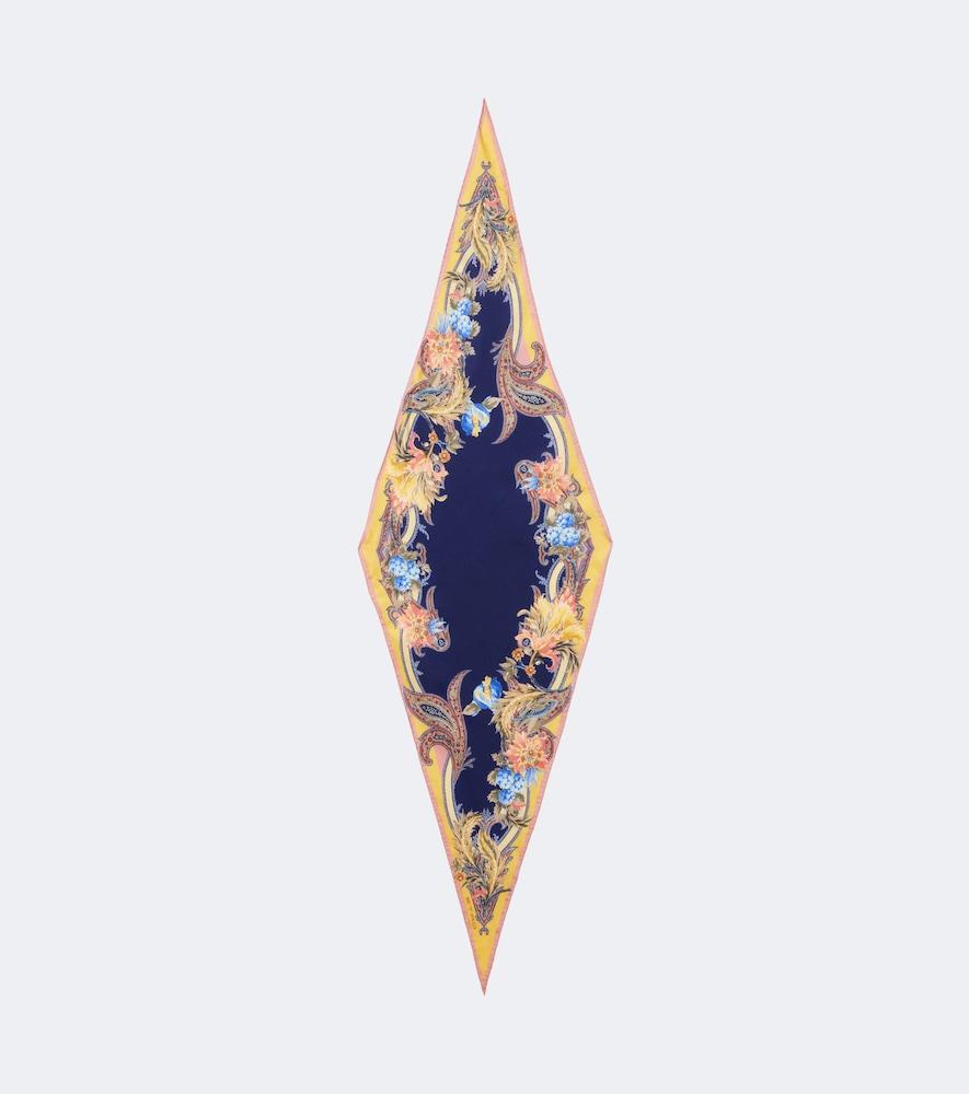 etro printed silk twill scarf