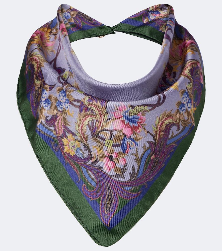 etro printed silk twill scarf