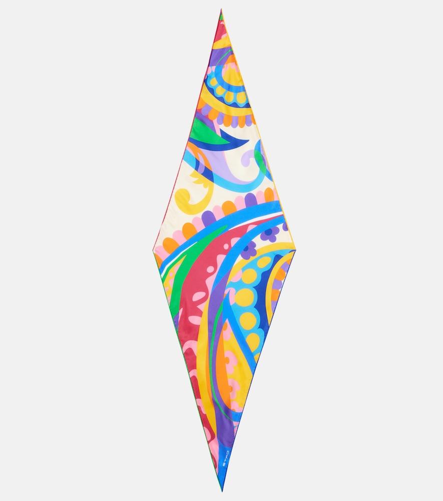 etro printed silk twill scarf