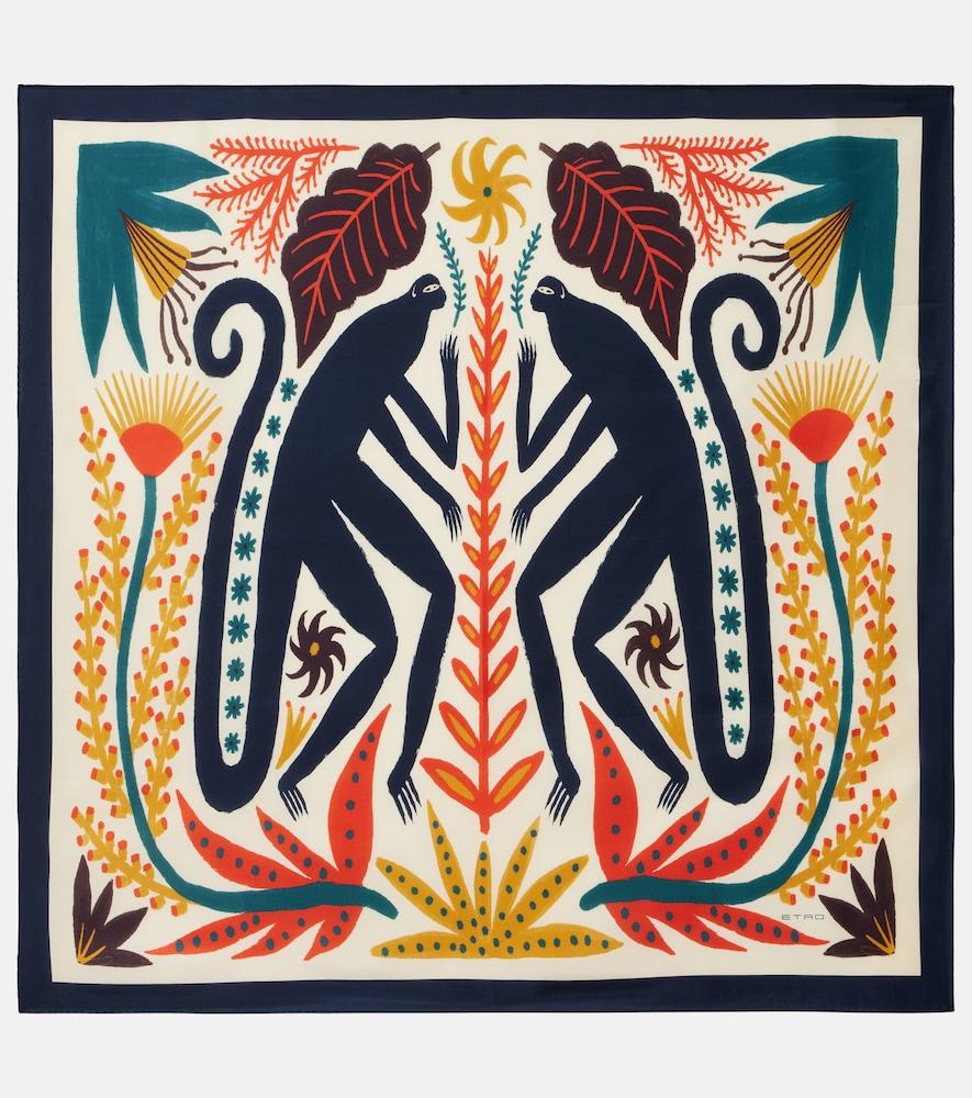 etro printed silk twill scarf