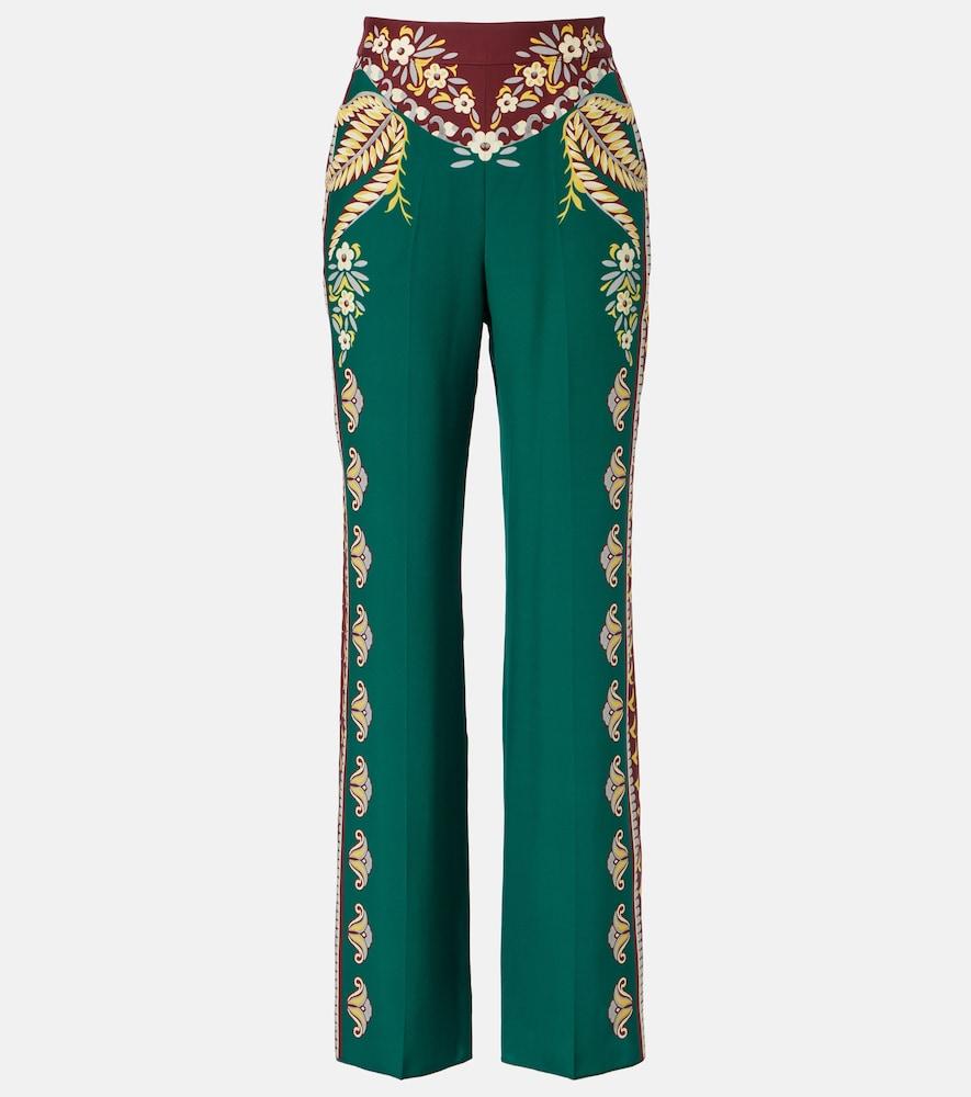 etro printed silk wide-leg pants