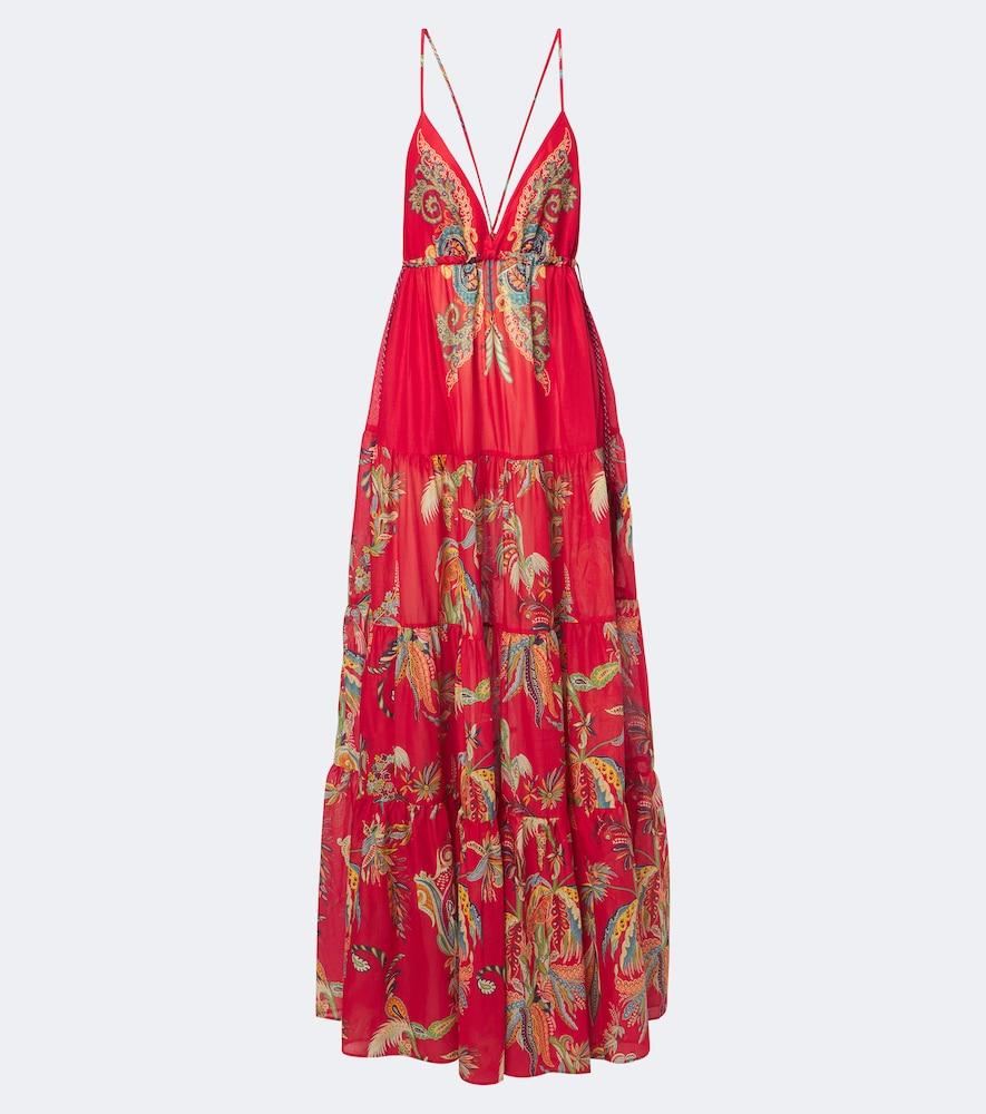 etro printed tiered cotton maxi dress