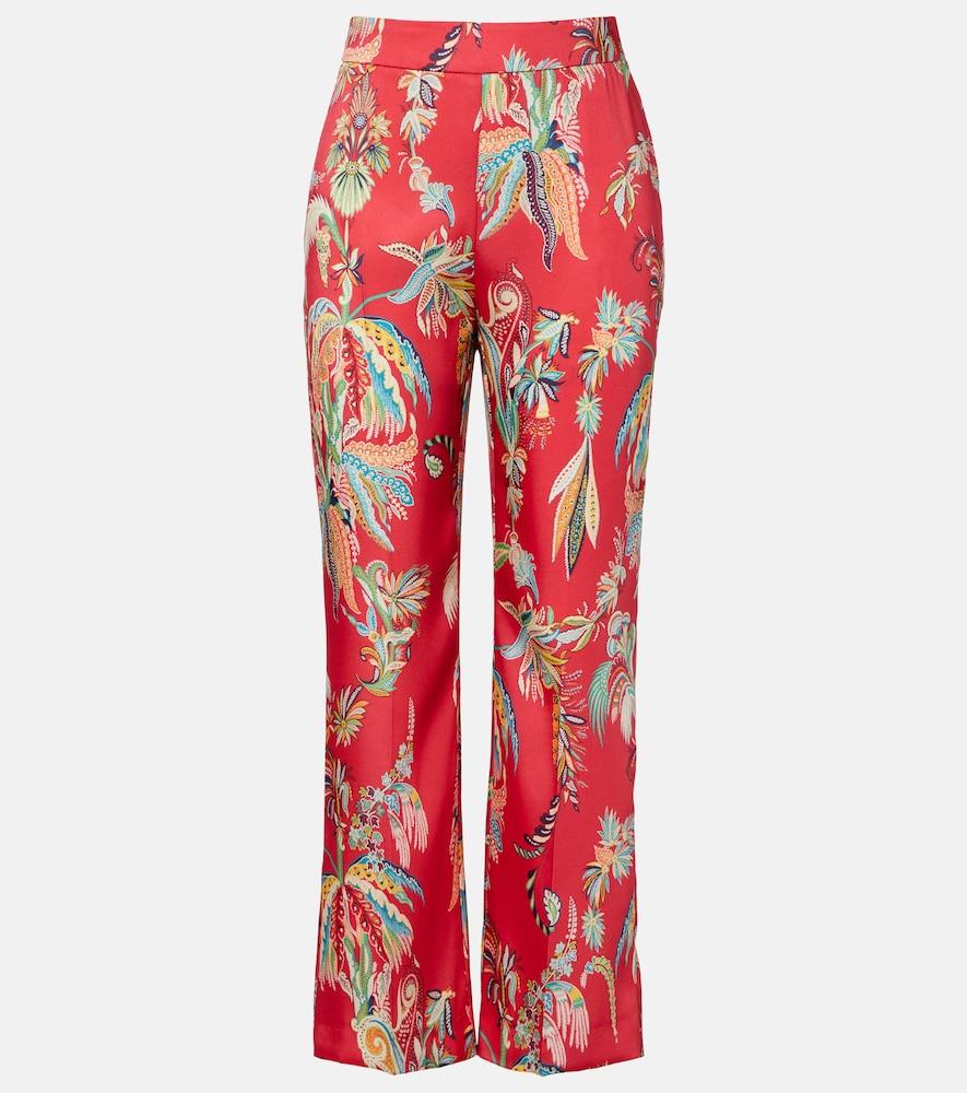 etro printed twill straight pants