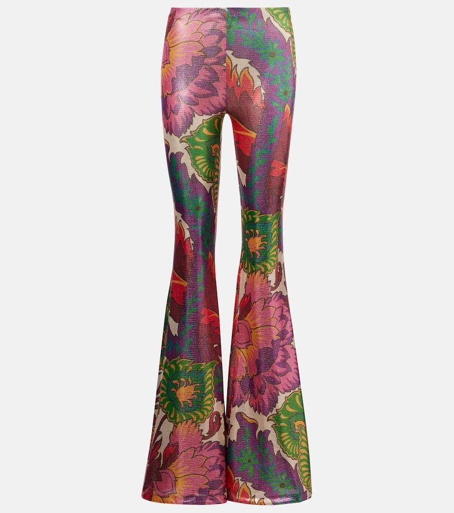 etro semi-sheer flared jersey pants