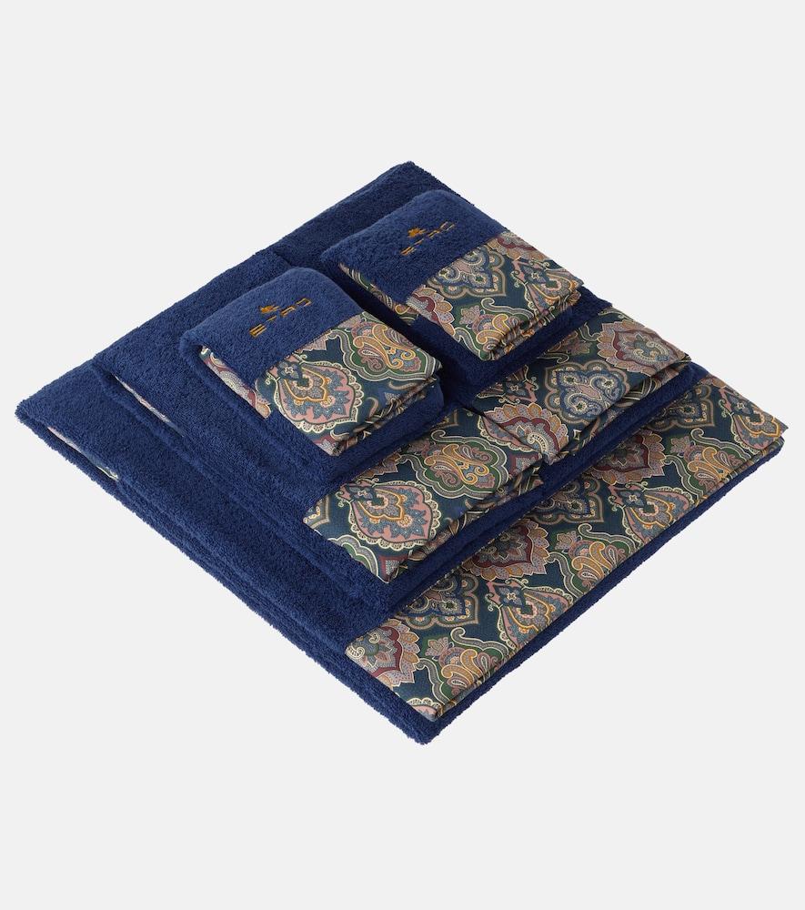 etro set of 5 cotton terry towels