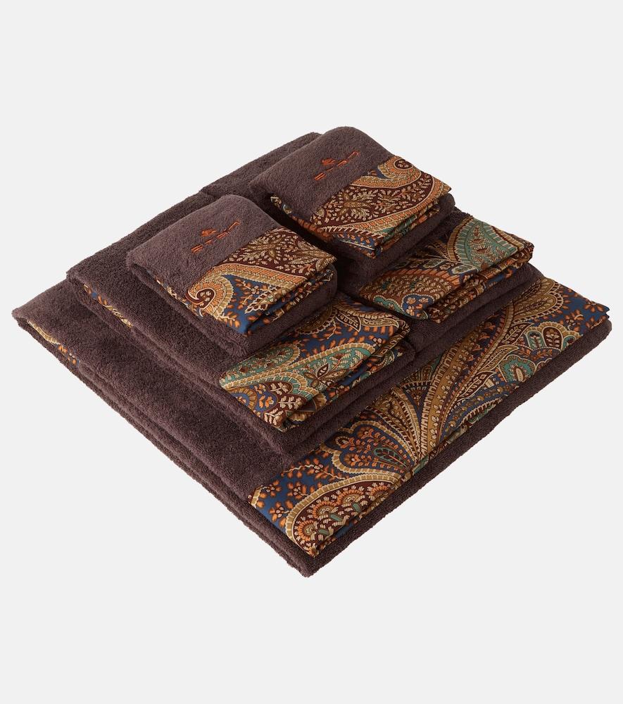 etro set of 5 cotton terry towels