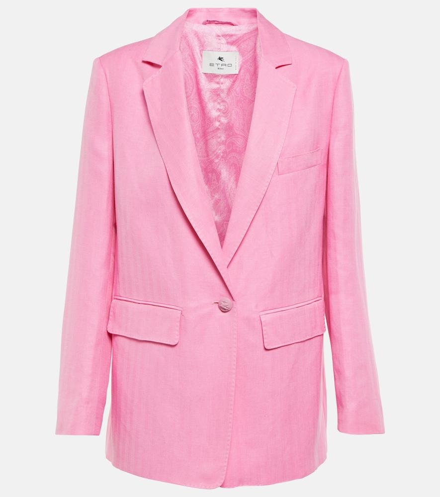 etro silk and linen blazer