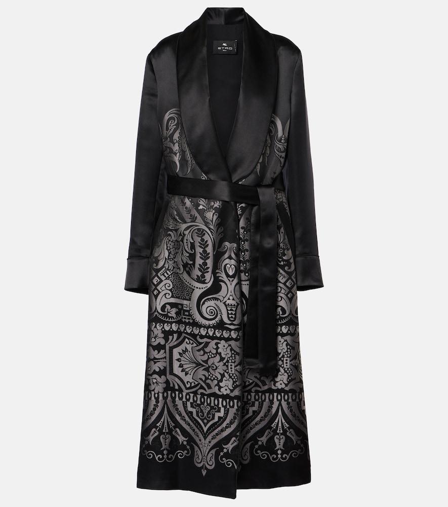 etro silk-blend belted coat