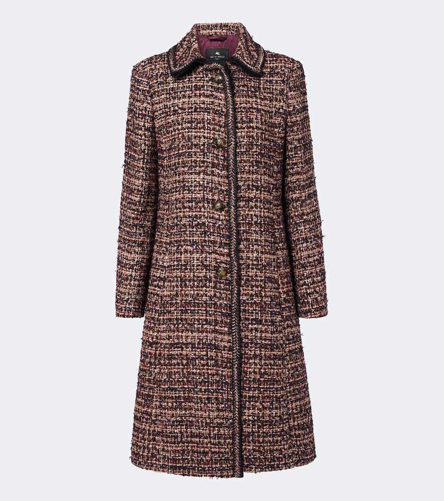 etro single-breasted tweed coat