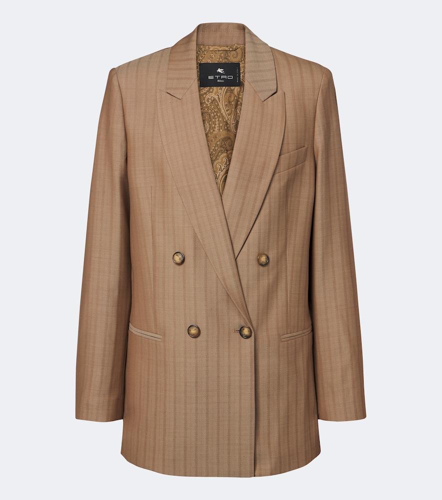etro striped double-breasted wool blazer