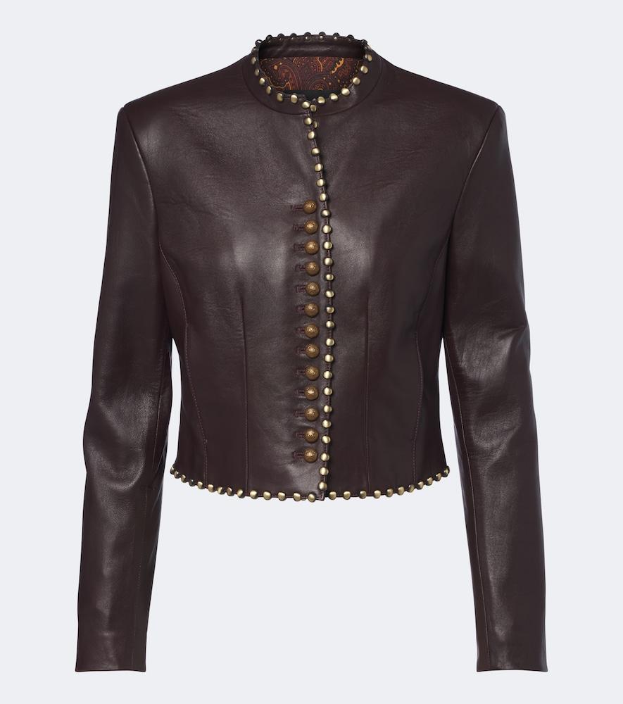 etro studded leather jacket