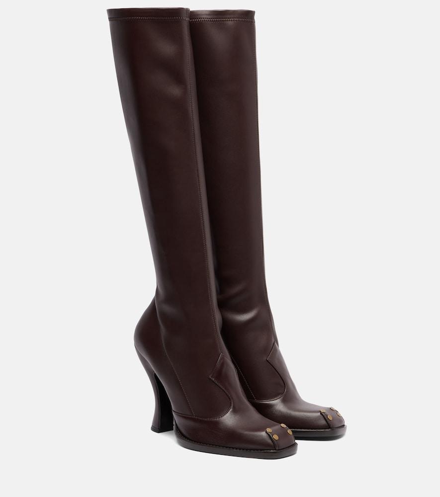 etro studded leather knee-high boots