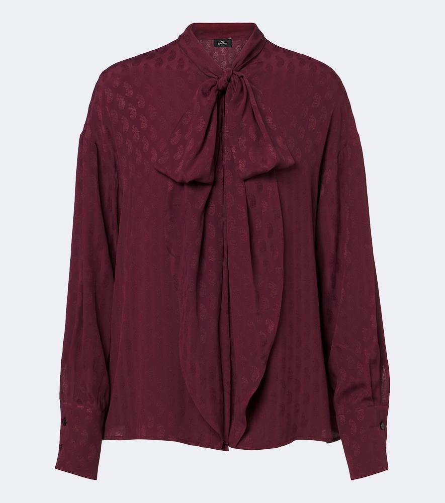 etro tie-neck paisley jacquard blouse