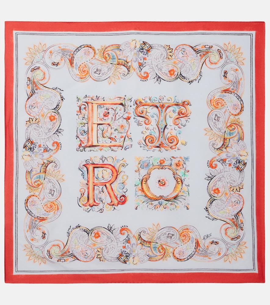 etro turandot printed silk scarf