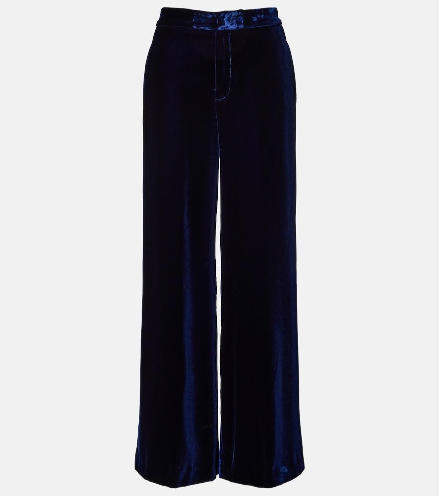 etro velvet wide-leg pants