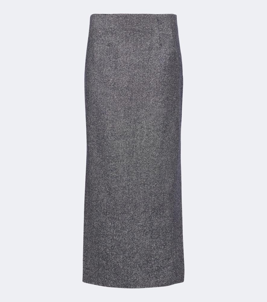 etro wool and silk-blend pencil skirt