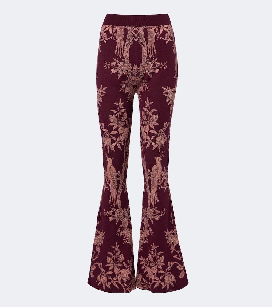 etro wool-blend jacquard flared pants