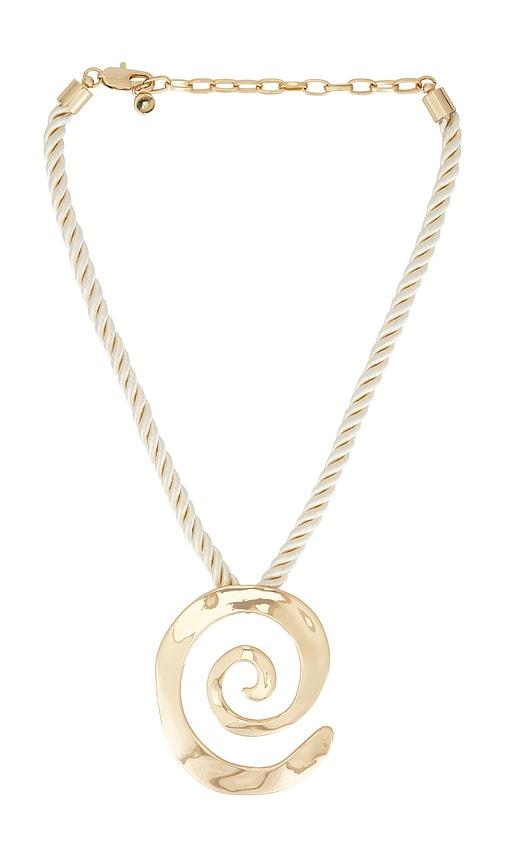 ettika aura rope necklace in metallic gold.