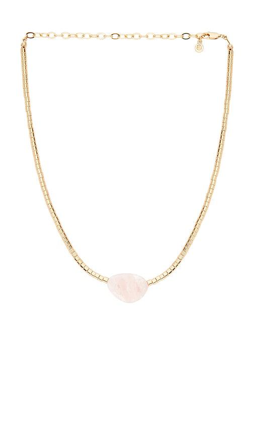 ettika beaded rose nugget necklace in rose.
