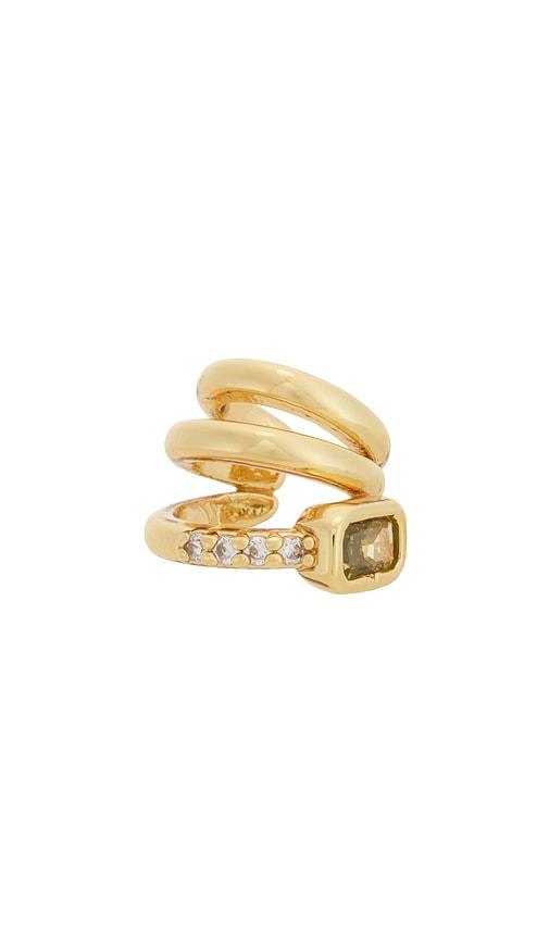 ettika cluster ear cuff in metallic gold.