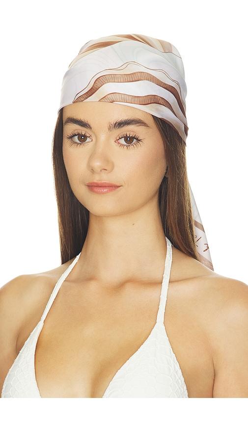 ettika coastal sea shell scarf in beige.