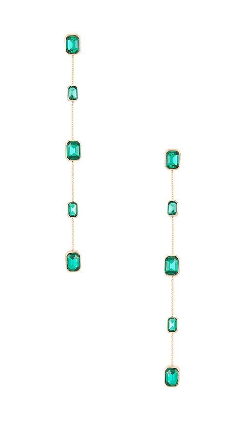 ettika drop earrings in green.