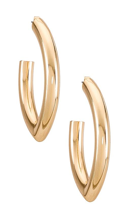 ettika everyday hoop earring in metallic gold.