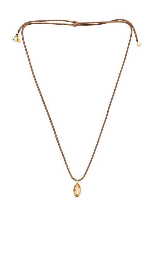 ettika gifting marquise necklace in brown.