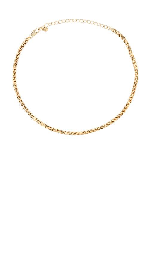 ettika golden weave necklace in metallic gold.