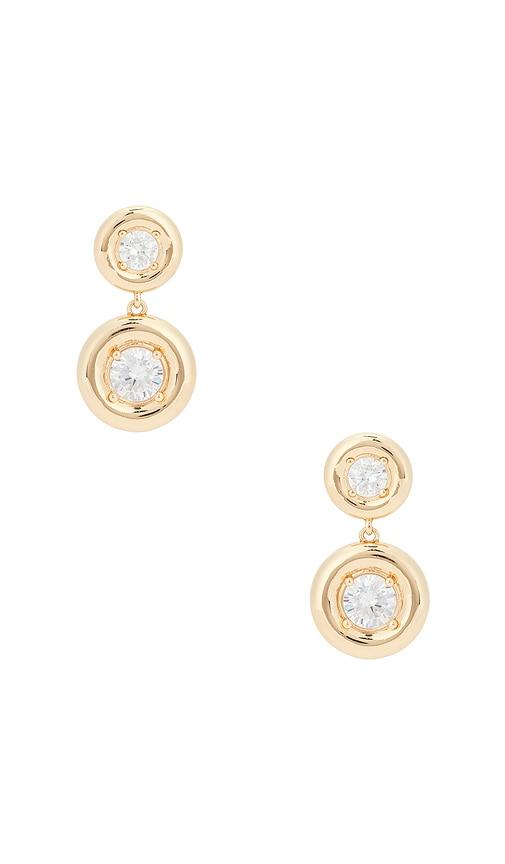 ettika gypsy set crystal earrings in metallic gold.