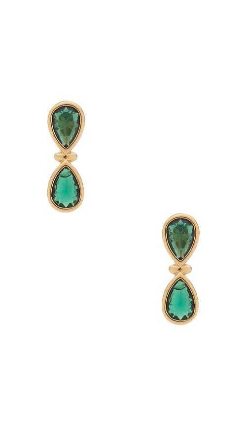 ettika infinity crystal studs in green.