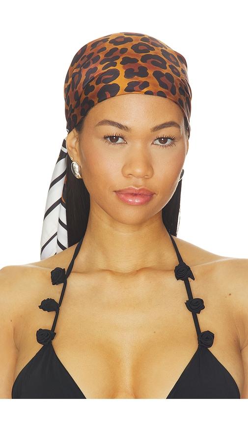 ettika leopard stripe scarf in brown.