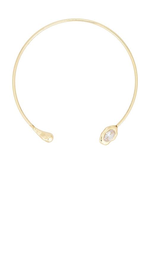 ettika liquid luxe contour collar in metallic gold.
